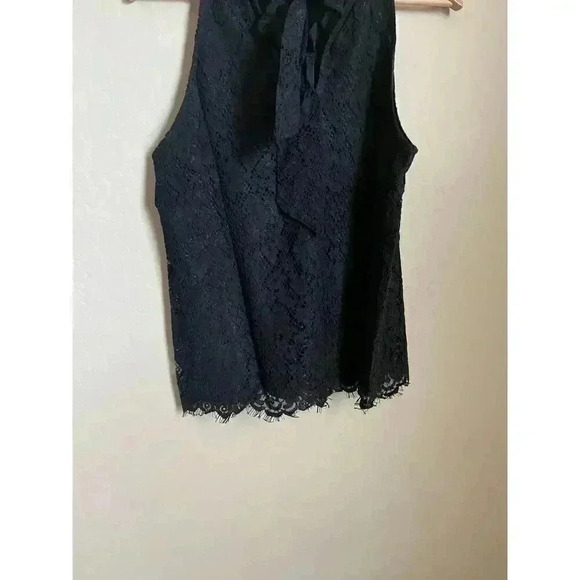 J. Crew Tie-neck‎ Top in Lace Black Size Medium - Picture 14 of 16